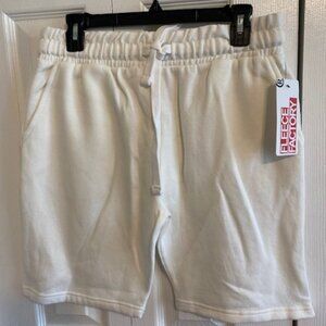 Fleece Factory Men’s shorts, White, Medium